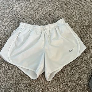 Nike white running shorts, size M kids